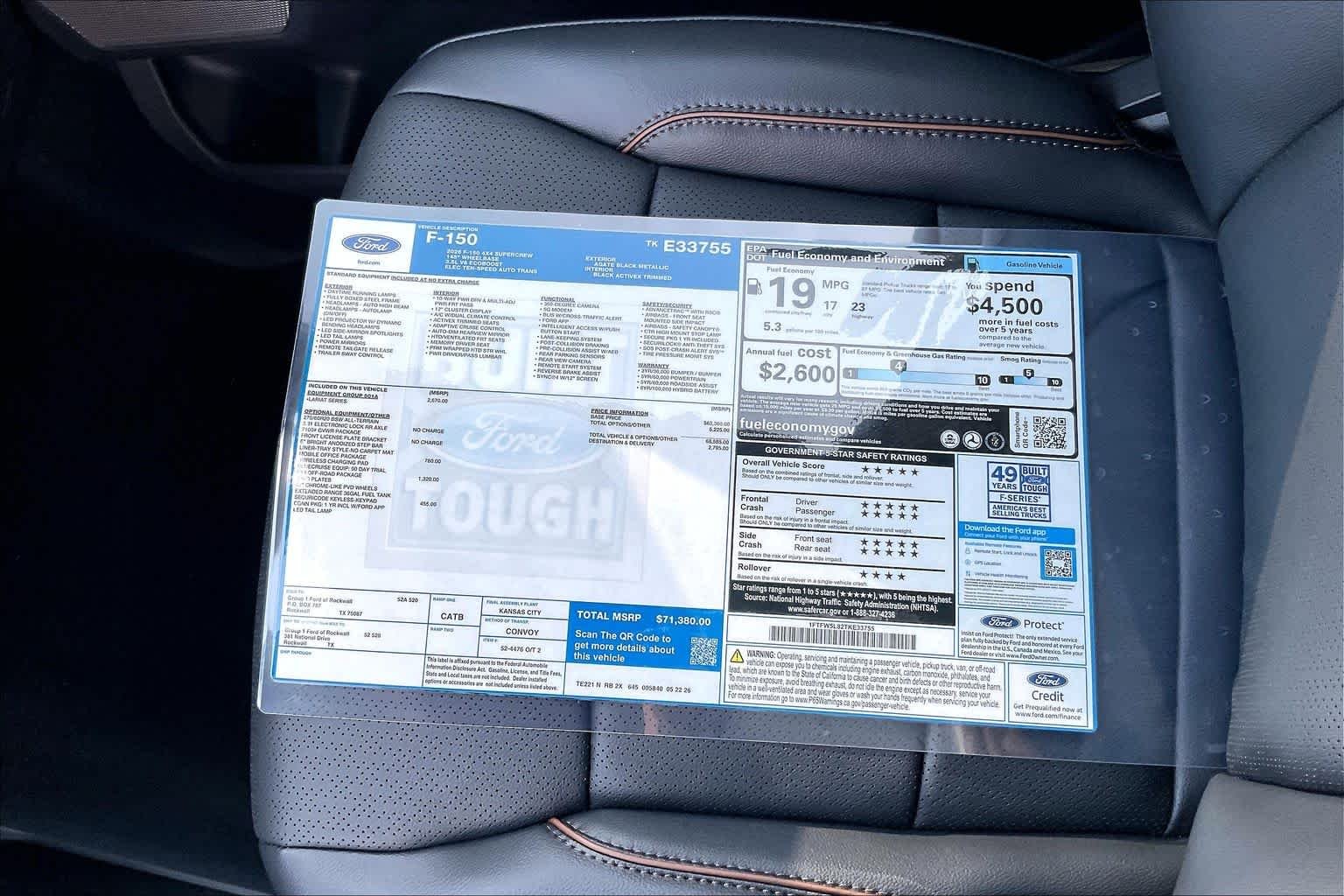 New 2026 Agate Black Metallic Ford Lariat® image 19