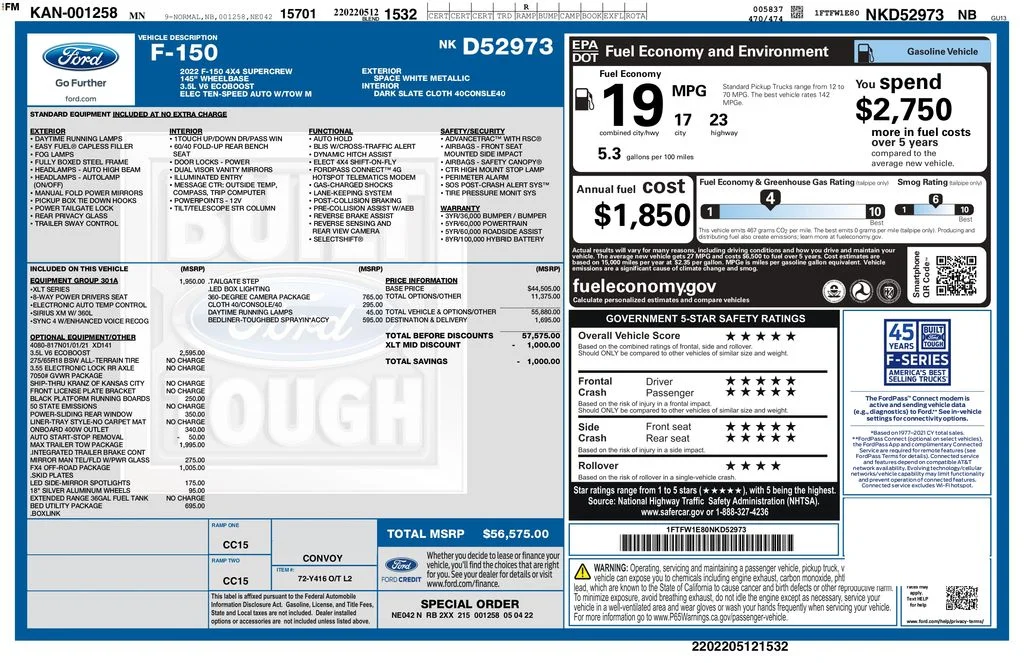 Used 2022 White Ford XLT image 2
