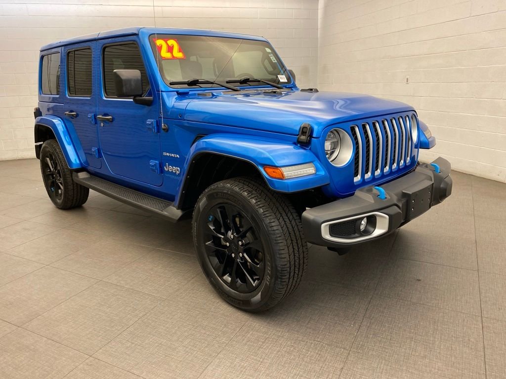 Used 2022 Blue Jeep Unlimited Sahara 4xe image 9