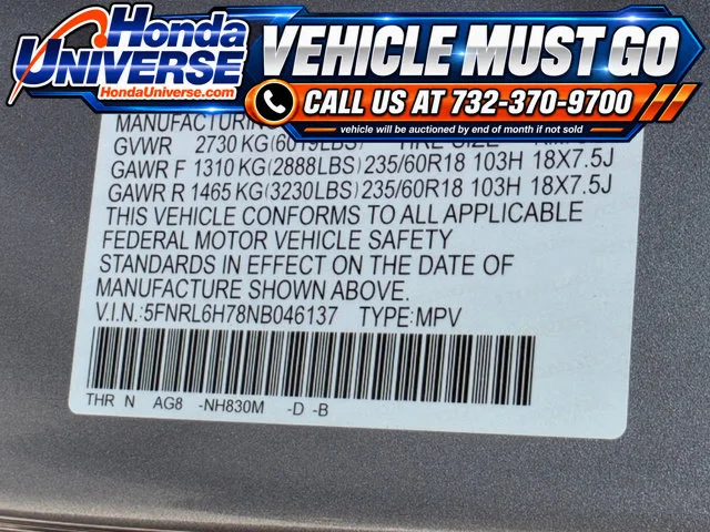Used 2022 Lunar Silver Metallic Honda EX-L image 33