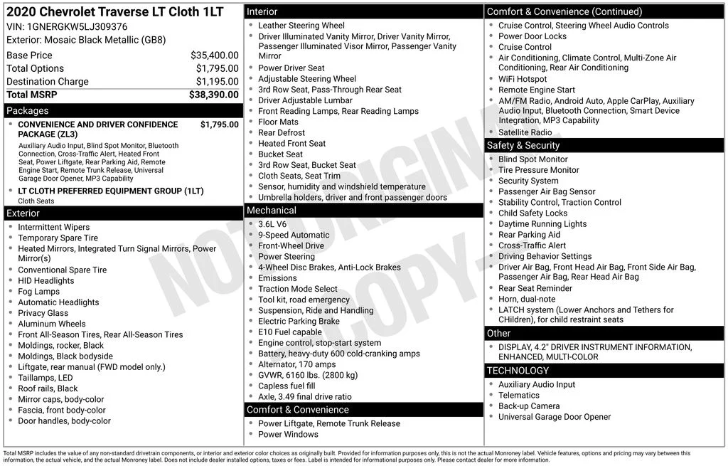 2020 Chevrolet Traverse 1LT