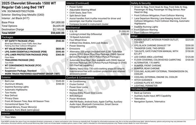 New 2025 Sterling Gray Metallic Chevrolet WT image 4