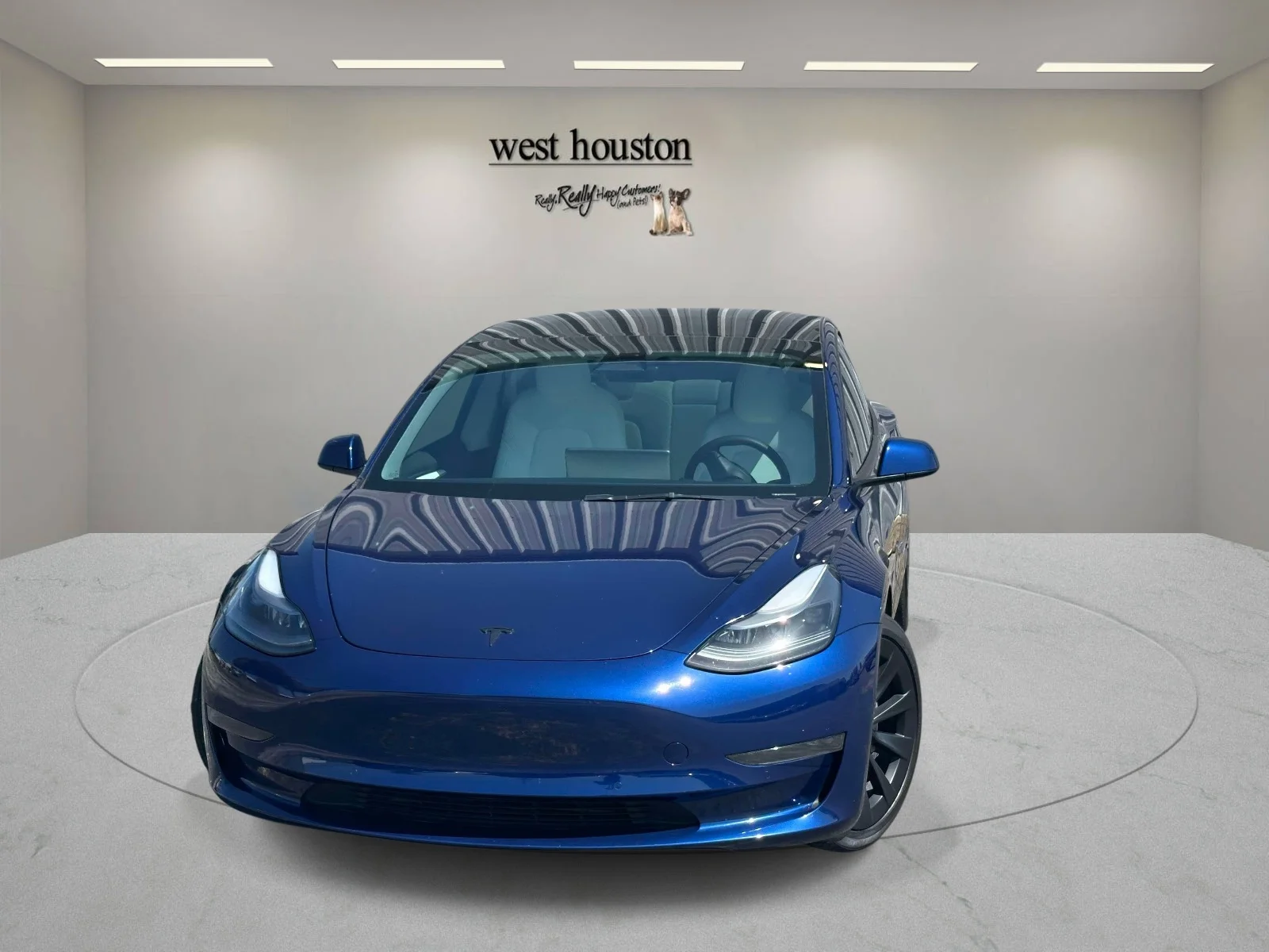 Used 2022 Blue Tesla RWD image 2