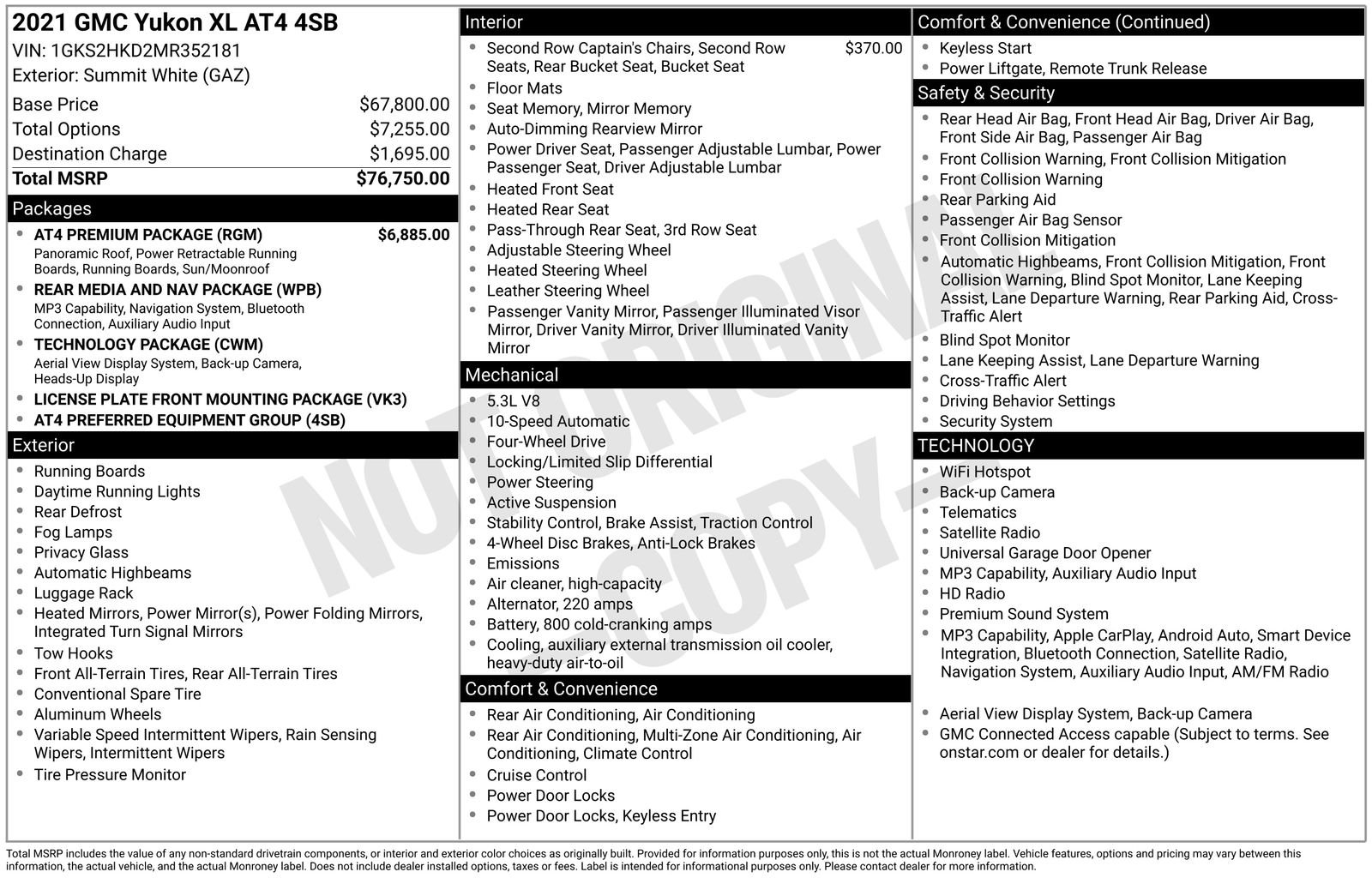 Used 2021 Summit White GMC AT4 image 41