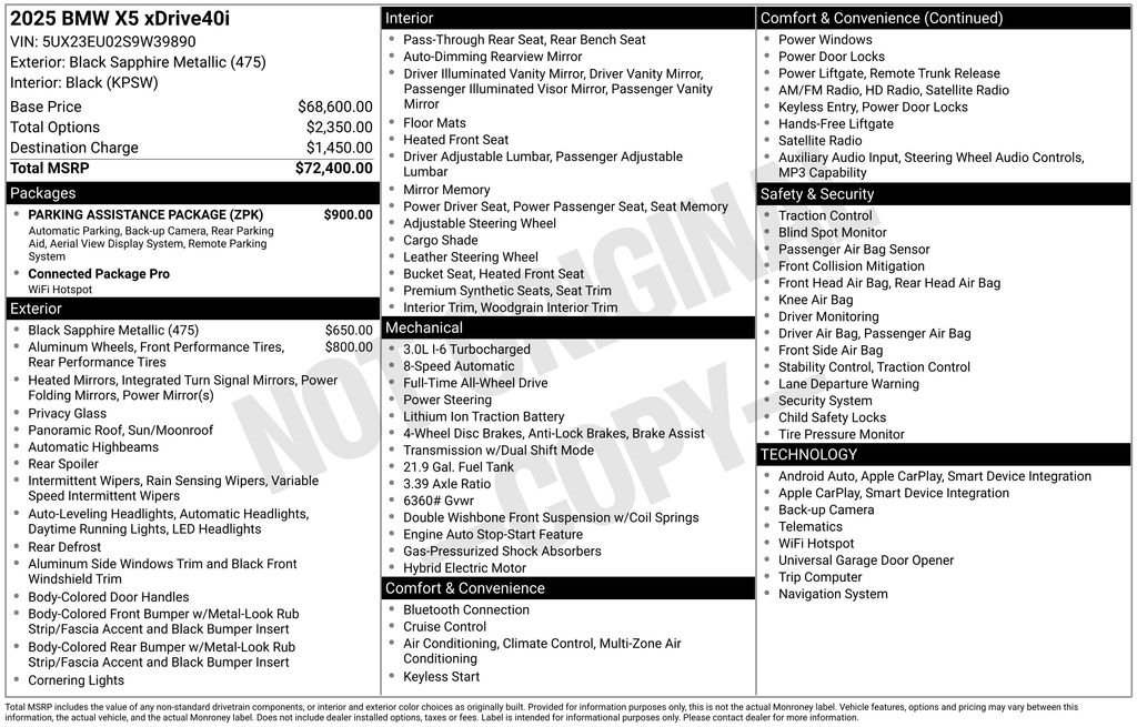 Certified Used 2025 Black Sapphire Metallic BMW xDrive40i image 29