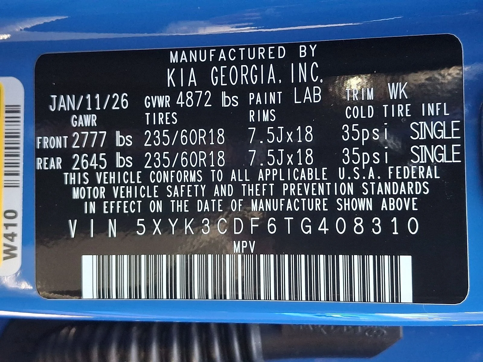 New 2026 Blue Kia EX image 19