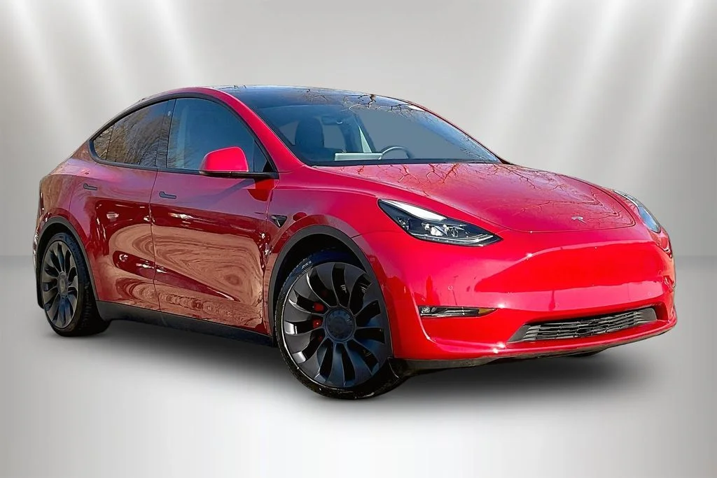 Used 2021 Red Multi-Coat Tesla Performance image 3