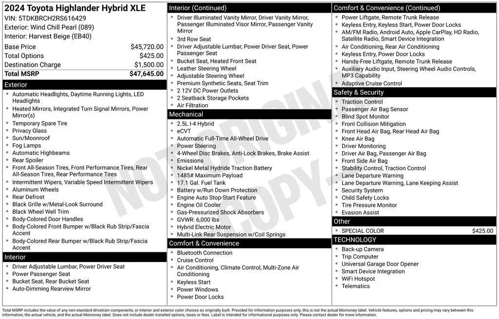 Used 2024 Beige Toyota XLE image 5