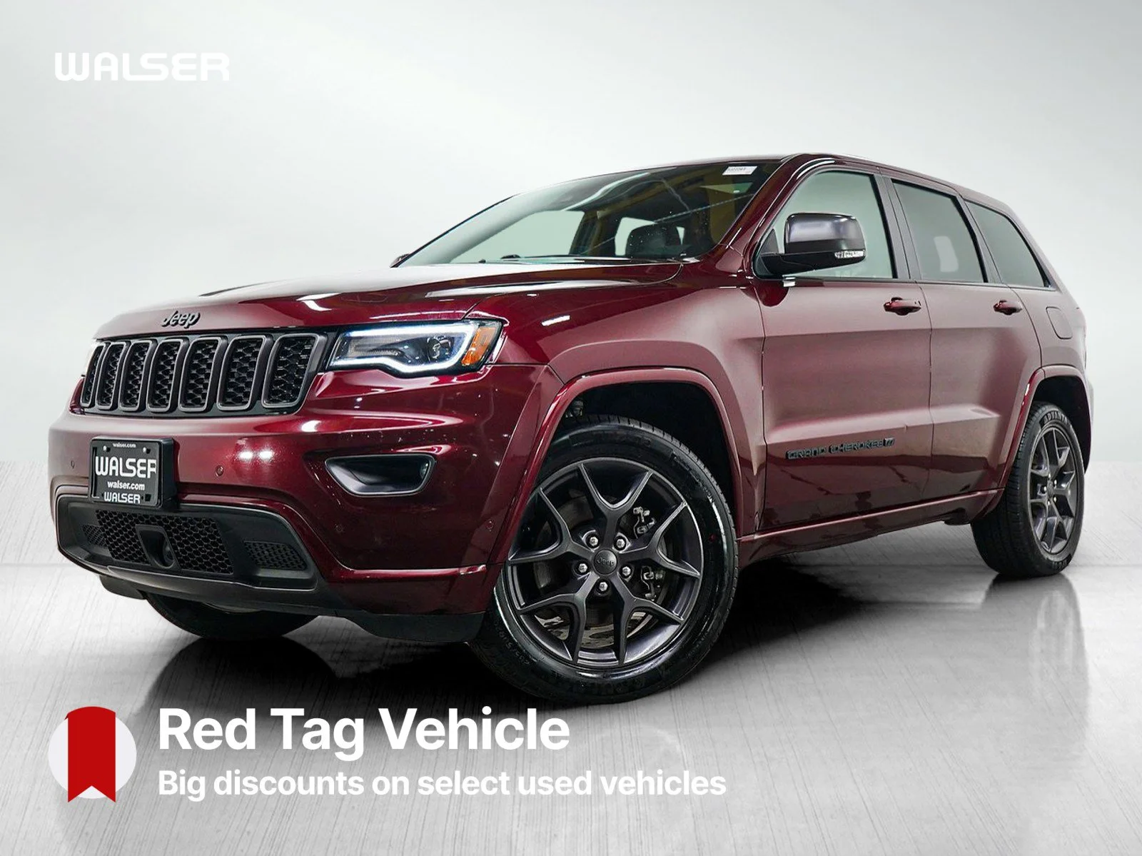 Used 2021 Velvet Red Pearlcoat Jeep Limited image 1