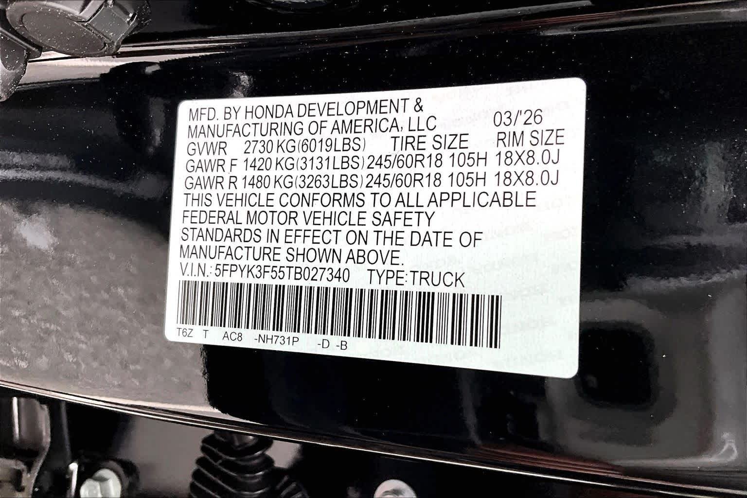 2026 Honda Ridgeline RTL - Photo 14