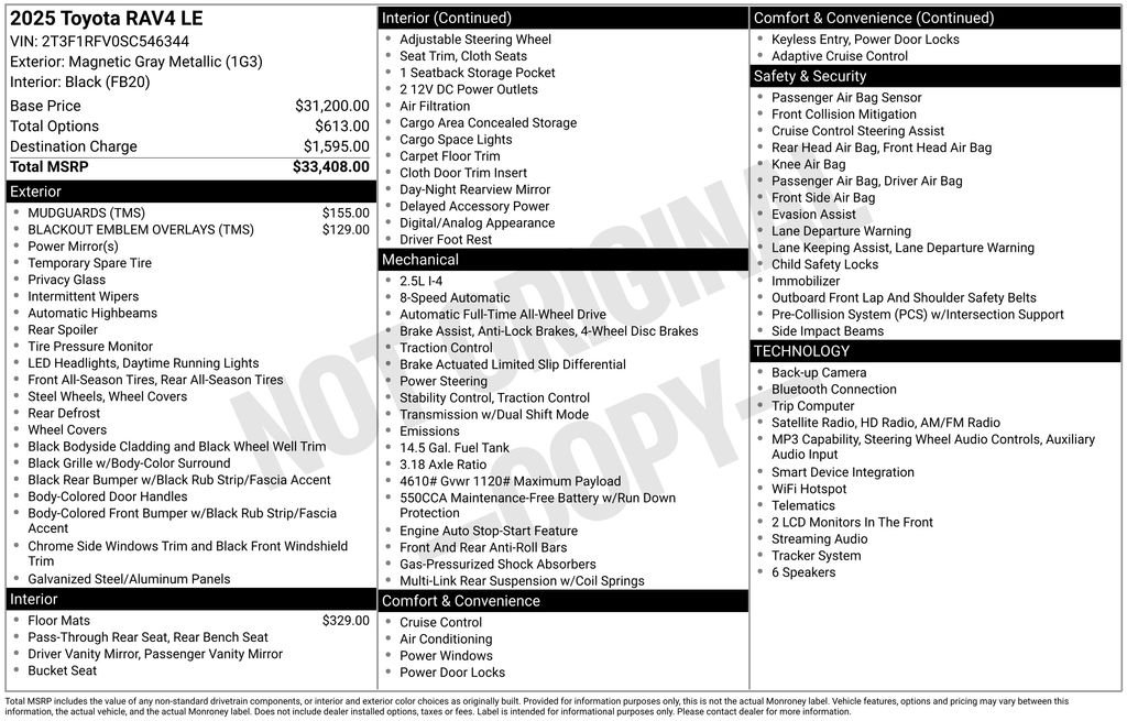 Used 2025 Gray Toyota LE image 6