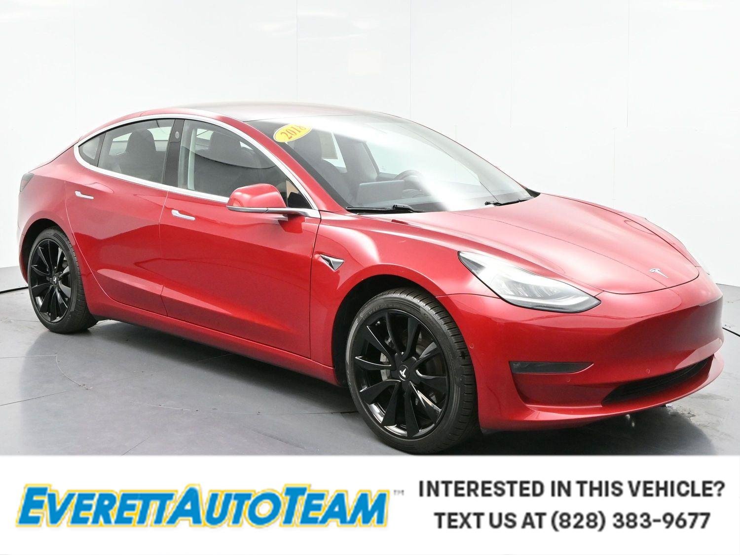 Used 2018 Red Multi-Coat Tesla Long Range Battery image 1