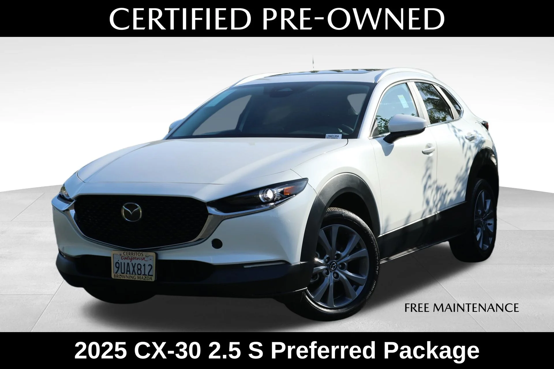 Certified Used 2025 White Mazda 2.5 S Preferred Package image 1