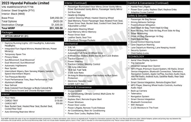 Used 2023 Gray Hyundai Limited image 40