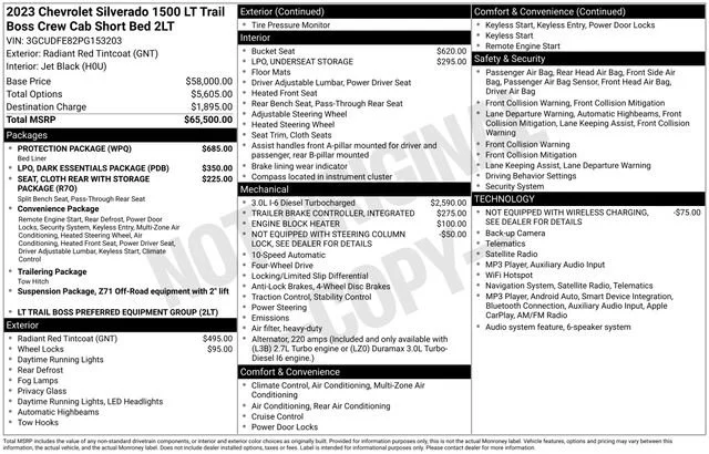 Used 2023 RADIANT RED TINTCOAT Chevrolet LT Trail Boss image 9