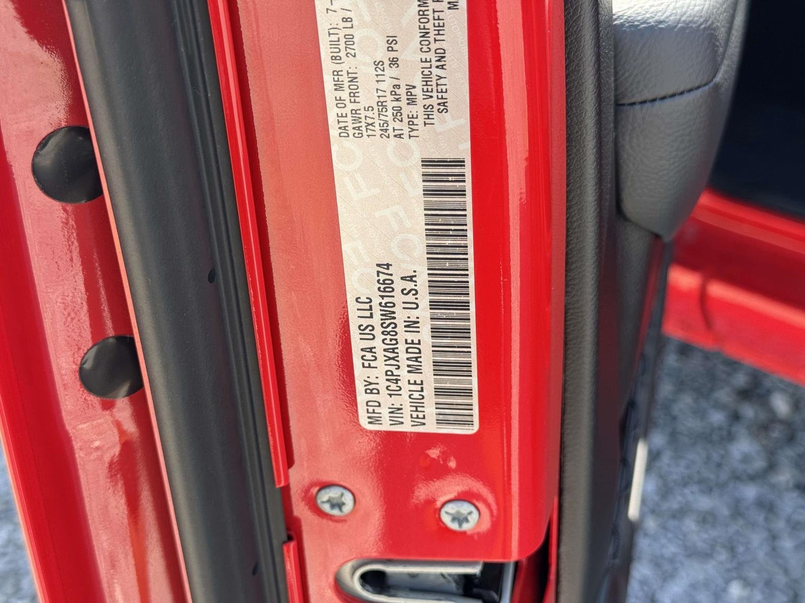 Used 2025 Firecracker Red Clearcoat Jeep Sport image 28