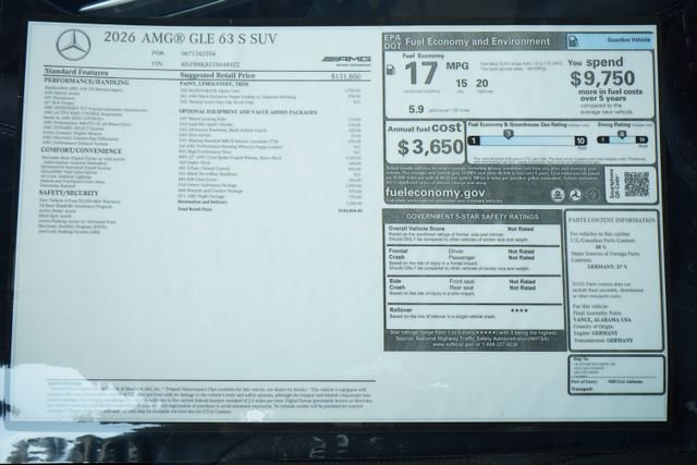 New 2026 MANUFAKTUR Alpine Grey Mercedes-Benz AMG® GLE 63 S 4MATIC+ SUV image 39