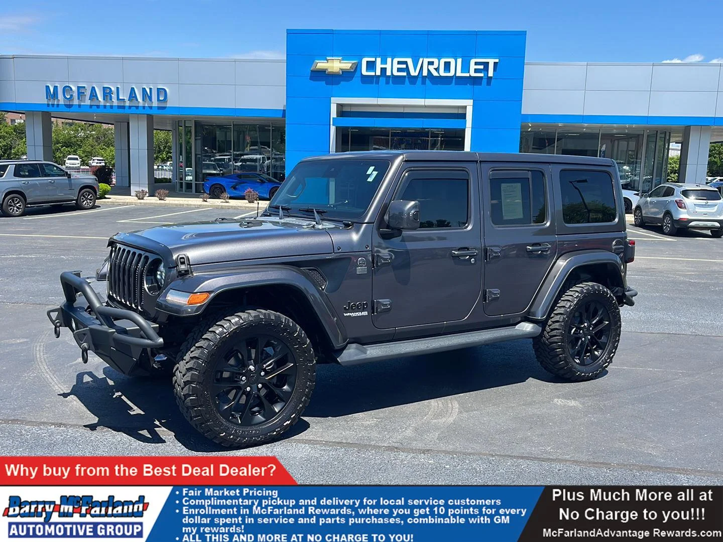 Used 2021 Sting-Gray Clearcoat Jeep Unlimited Sahara High Altitude image 1