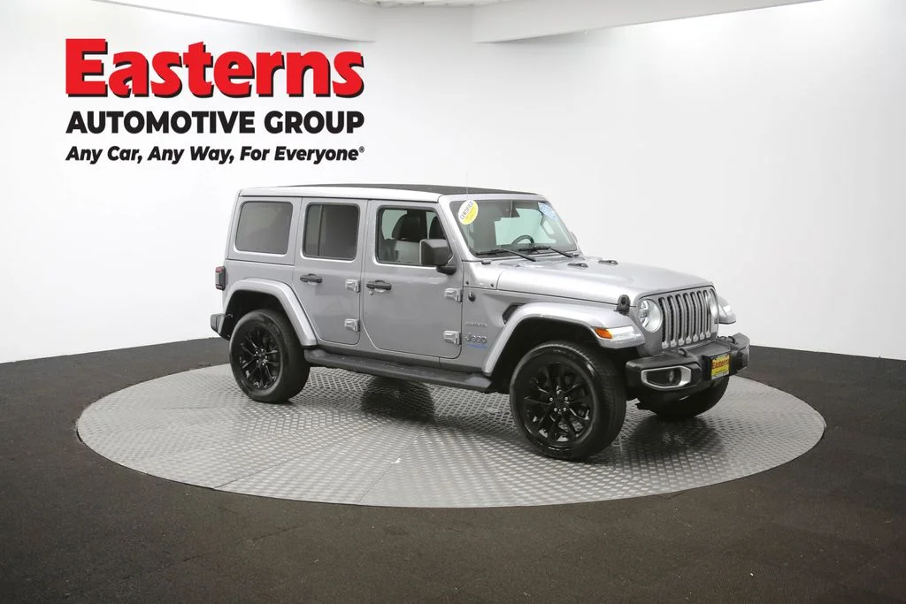 Used 2021 Silver Jeep Unlimited Sahara 4xe image 49