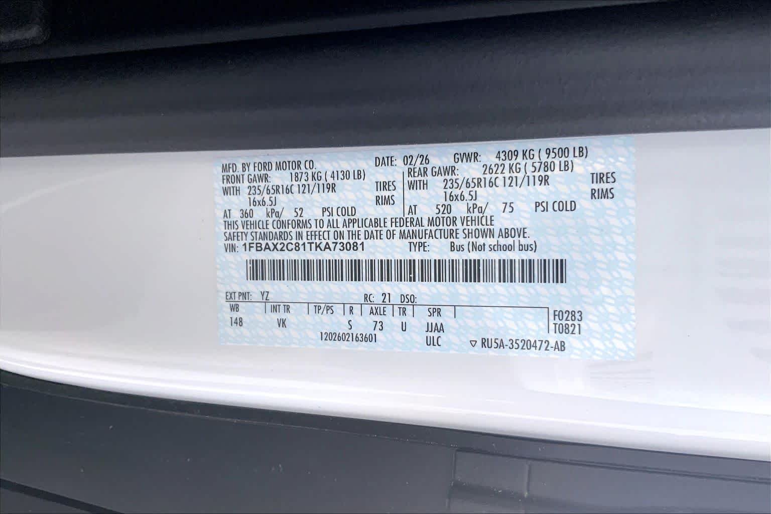 New 2026 Oxford White Ford Passenger Van XL image 16