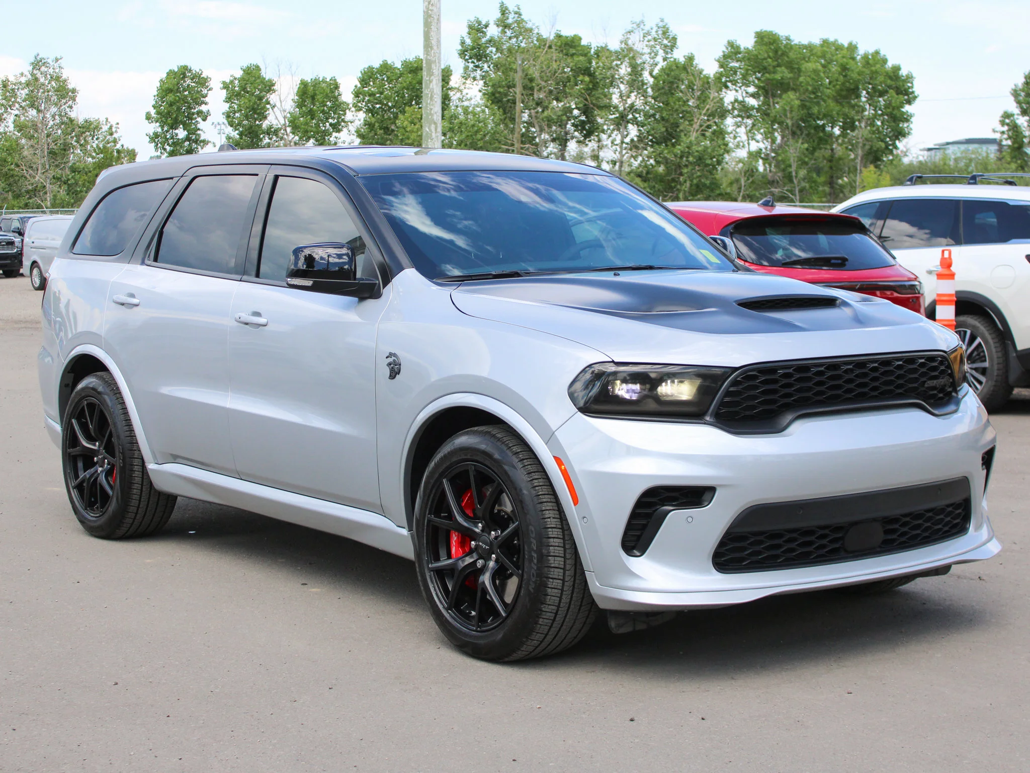 Certified Used 2025 triple nickel Dodge SRT Hellcat Silver Bullet*3M PPF | 710 HP | Apple CarPlay | Adaptive Cruise | Red Leather image 9