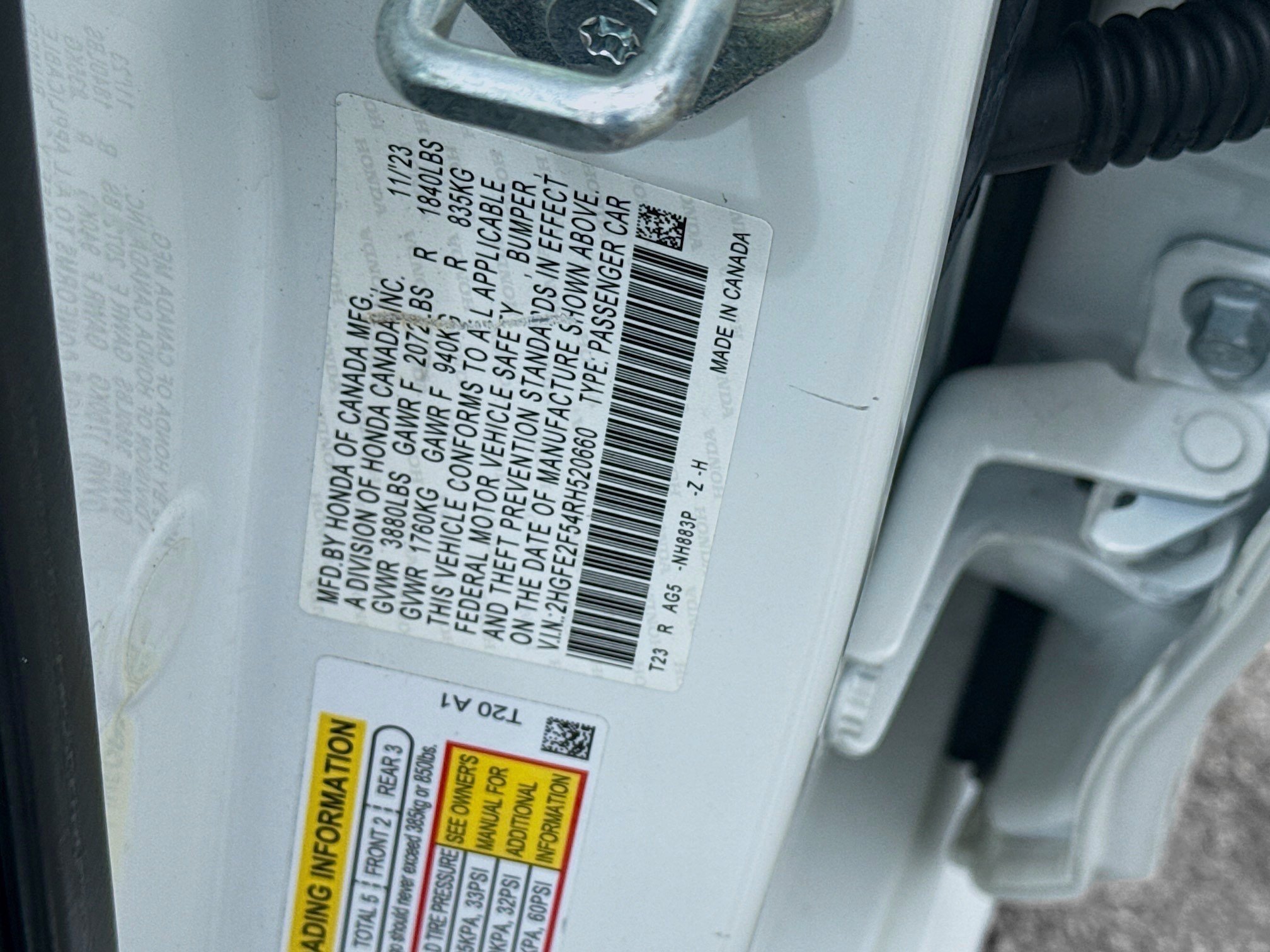 Used 2024 Platinum White Pearl Honda Sport image 35