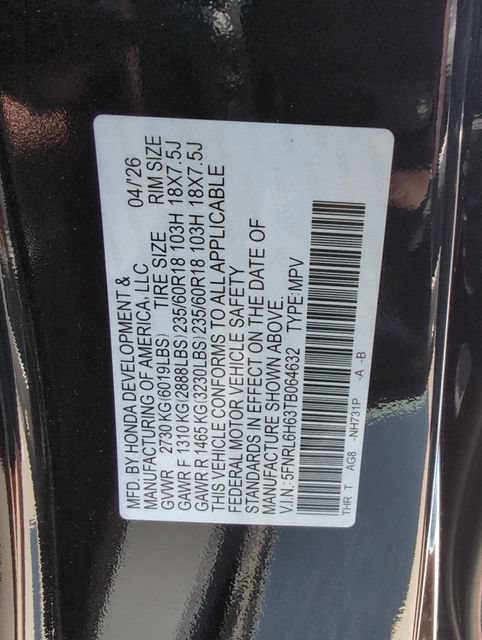 New 2026 Crystal Black Pearl Honda EX-L image 21