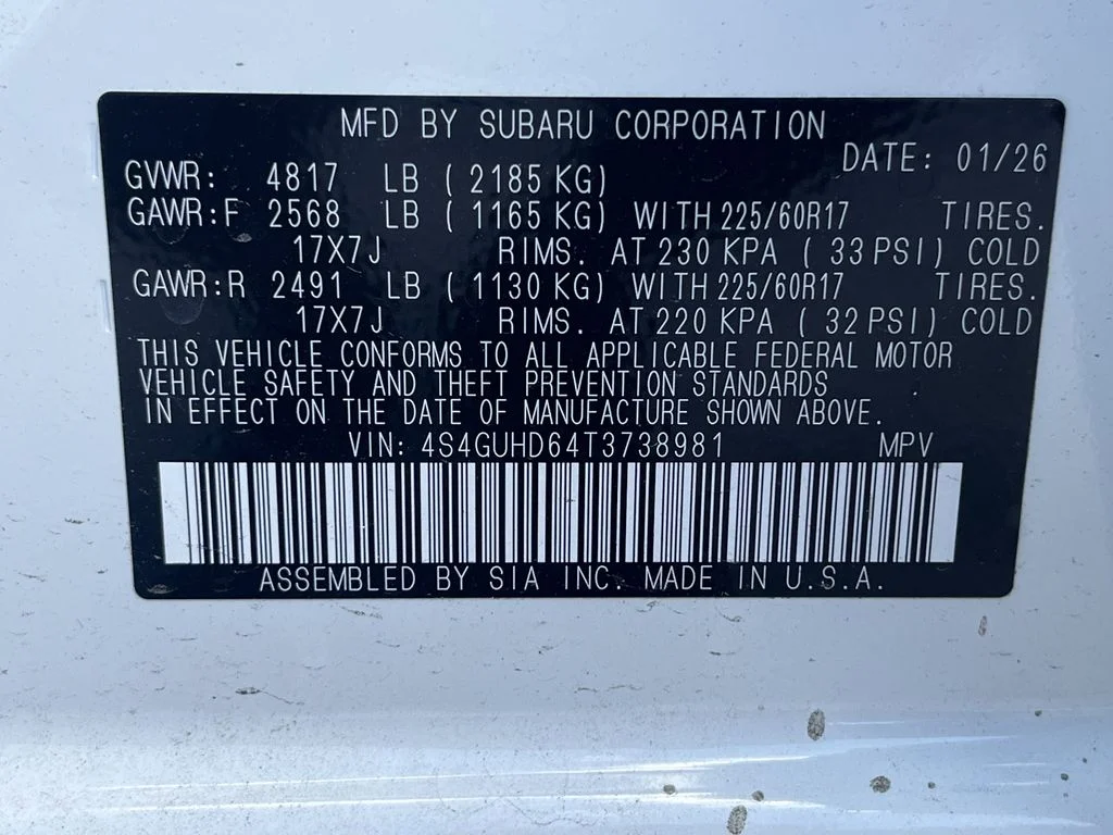 New 2026 CRYSTAL WHITE PEARL Subaru Premium image 32