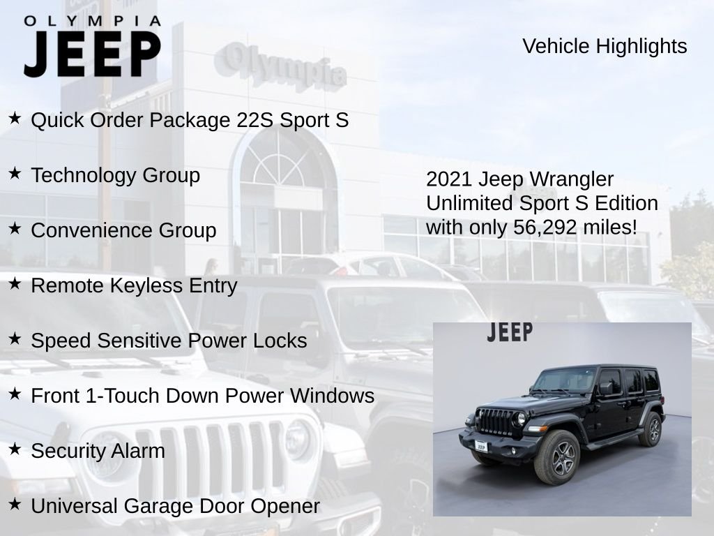 Used 2021 Black Jeep Unlimited Sport S image 7