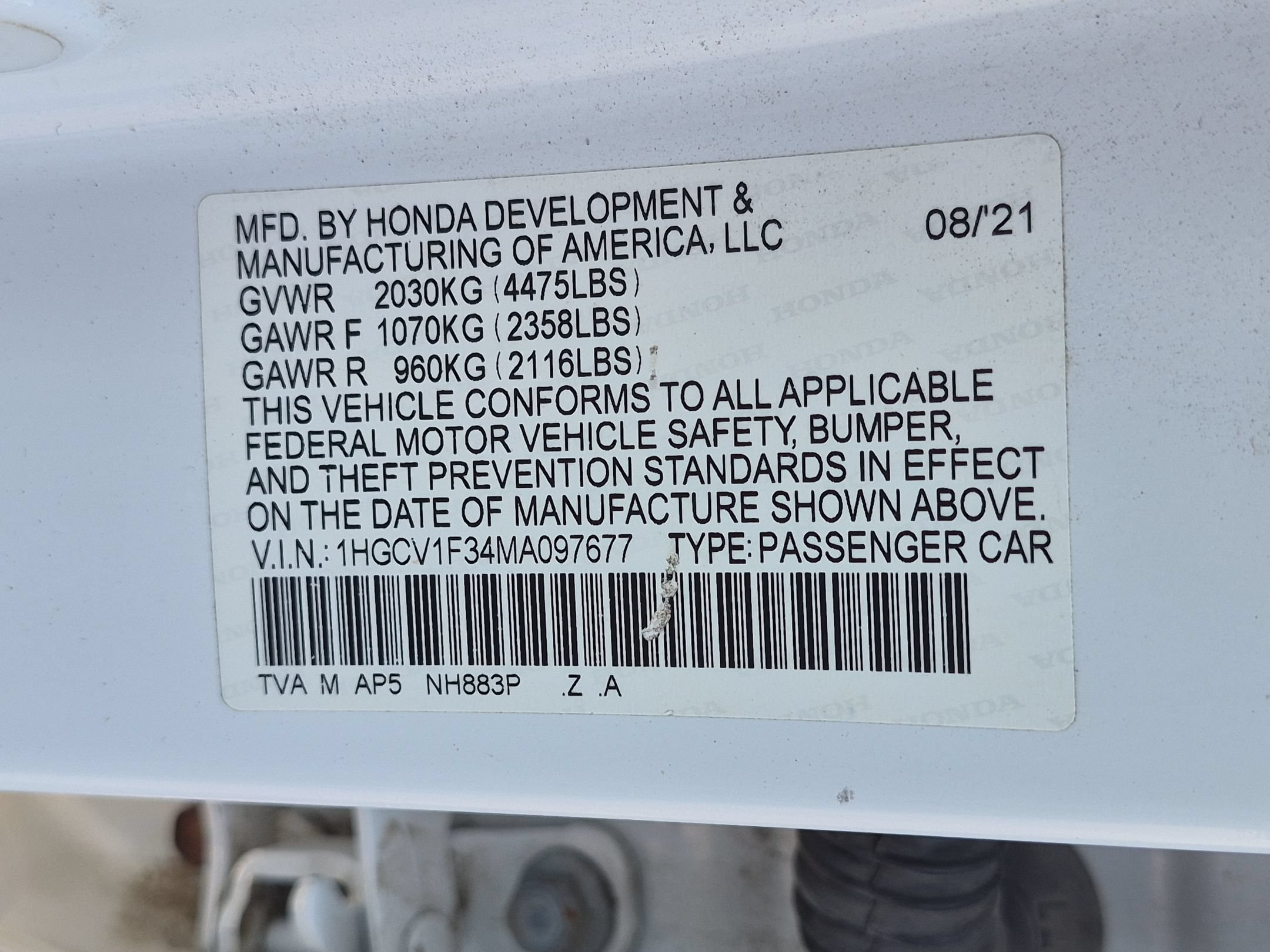 Used 2021 Platinum White Honda Sport image 36