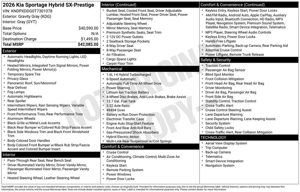 New 2026 Gravity Gray Kia SX Prestige image 4
