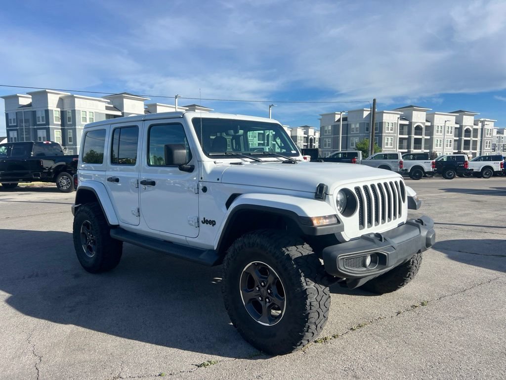 Used 2020 Bright White Clearcoat Jeep Unlimited Sahara image 2