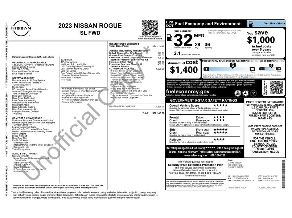 Certified Used 2023 Blue Nissan SL image 4
