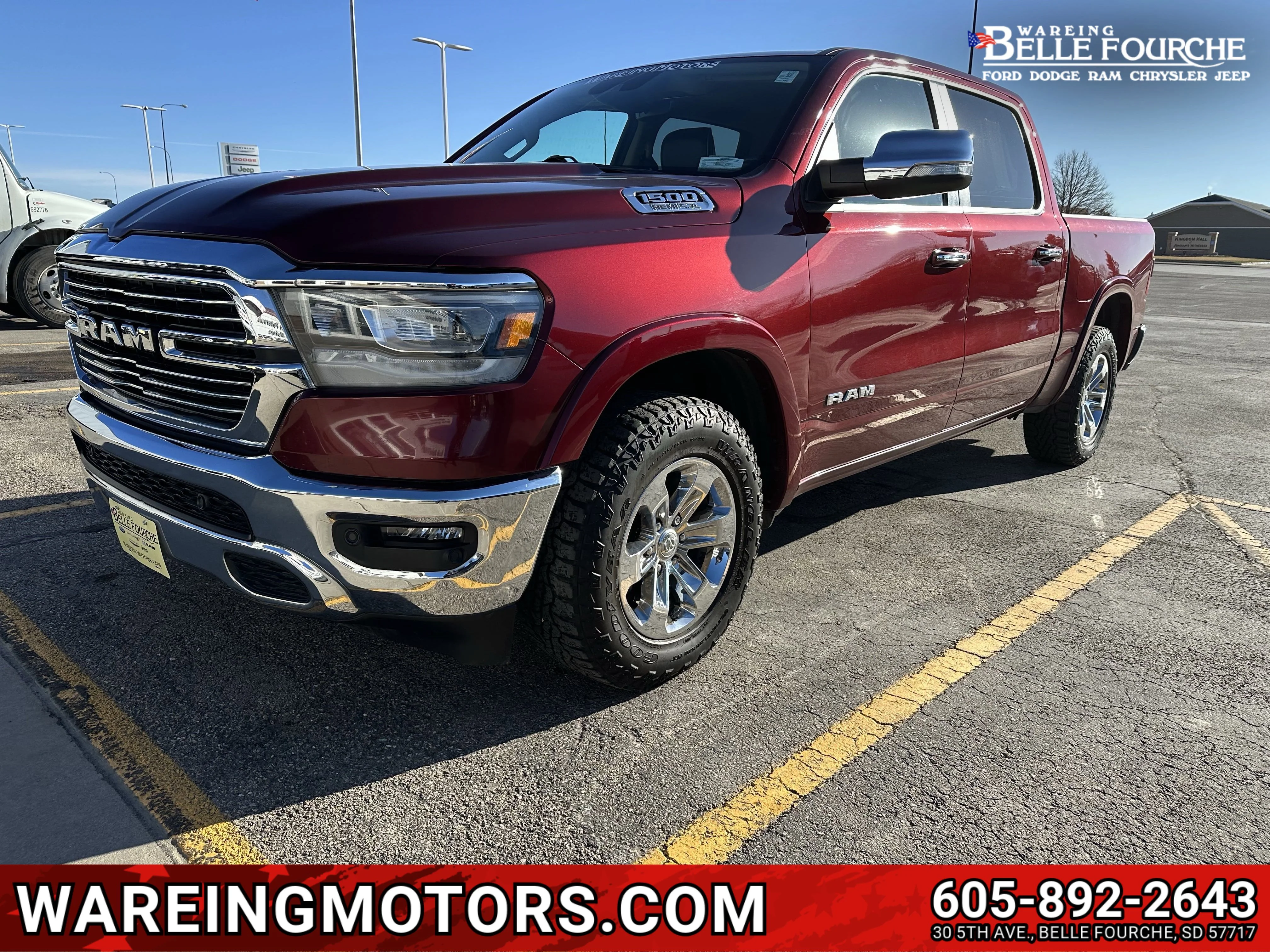 Used 2021 Delmonico Red Pearlcoat Ram Laramie image 1