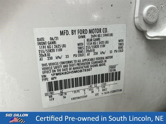 Used 2021 Star White Metallic Tri-Coat Ford XLT image 14
