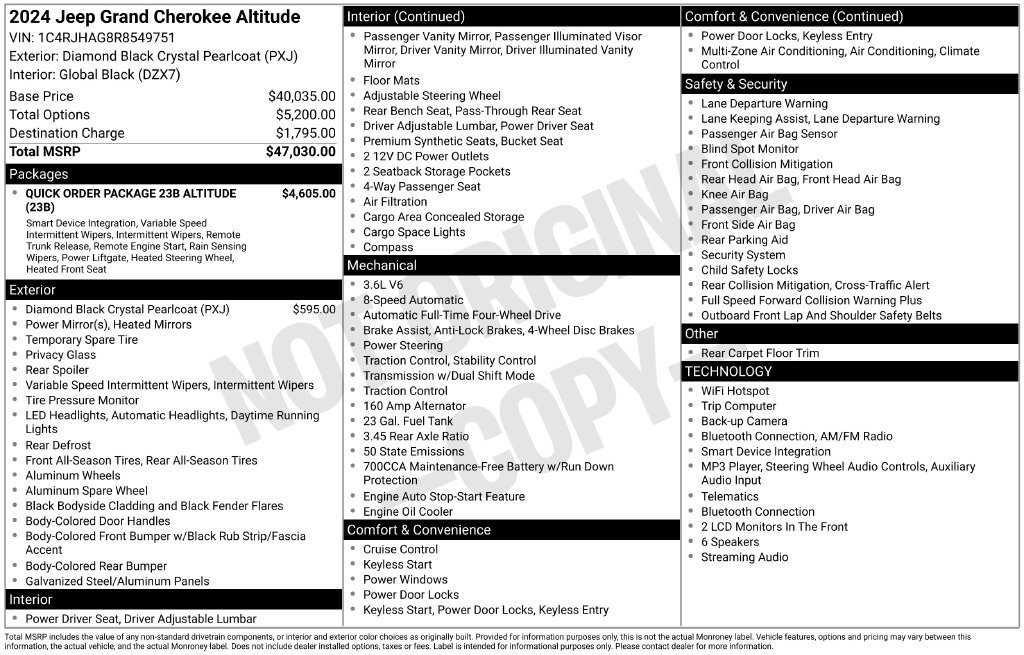 Used 2024 Black Jeep Altitude image 5
