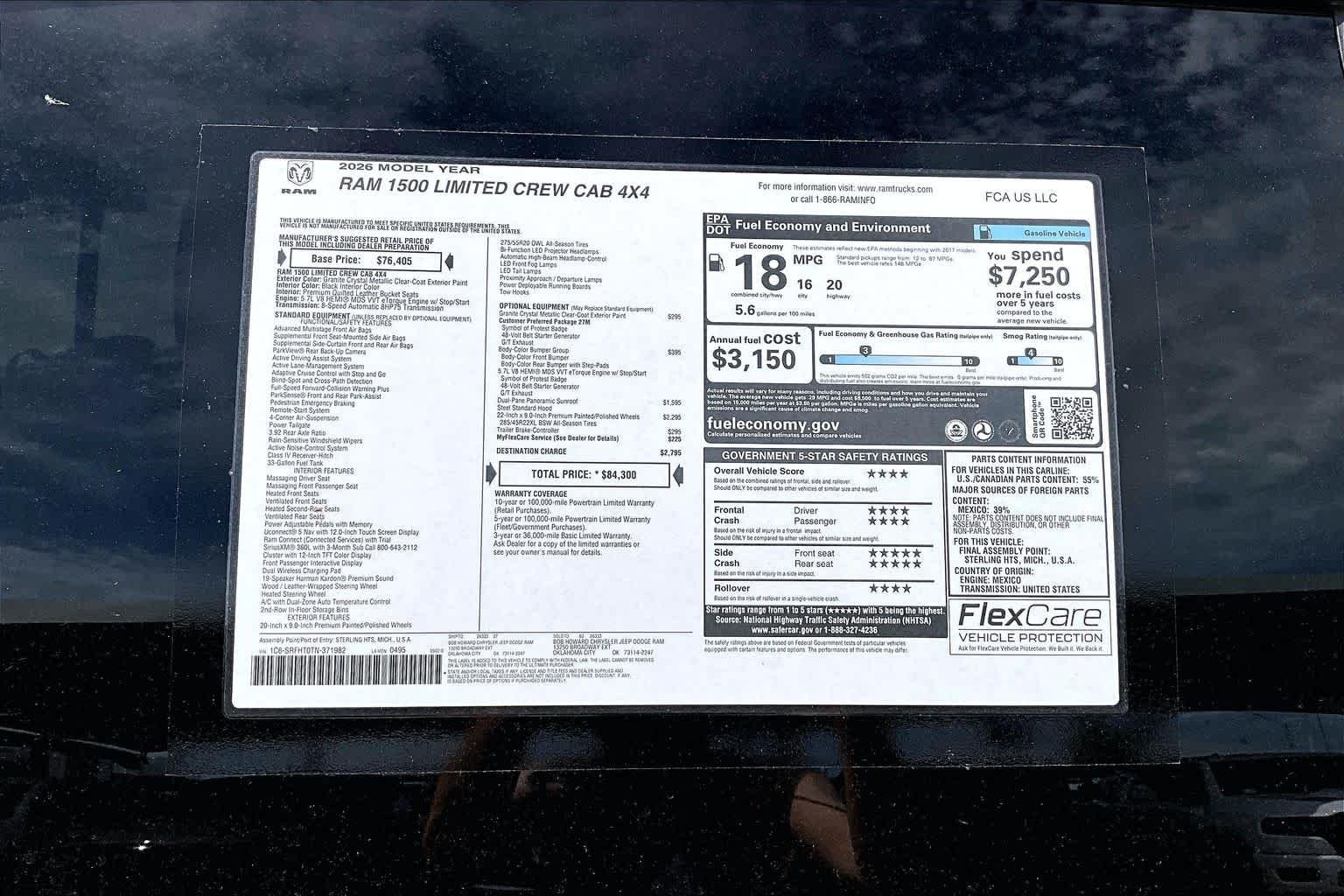 New 2026 Granite Crystal Metallic Clear-Coat Exterior Paint RAM Limited image 17