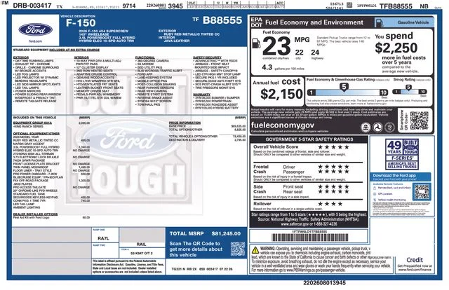 New 2026 Ruby Red Metallic Tinted Clearcoat Ford King Ranch image 4