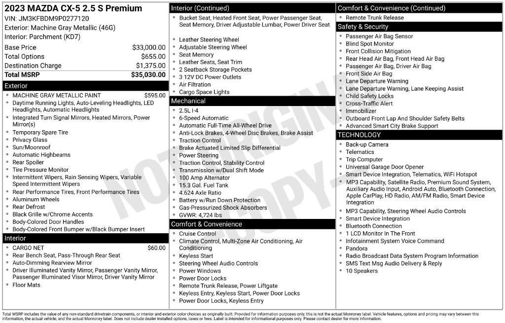 Certified Used 2023 Machine Gray Mazda 2.5 S Premium Package image 3