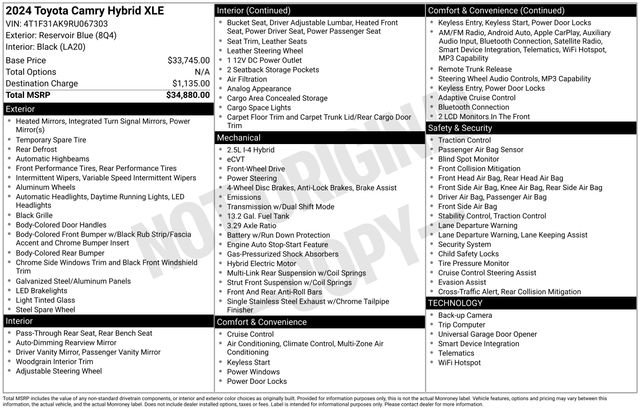 Certified Used 2024 Blue Toyota XLE image 56
