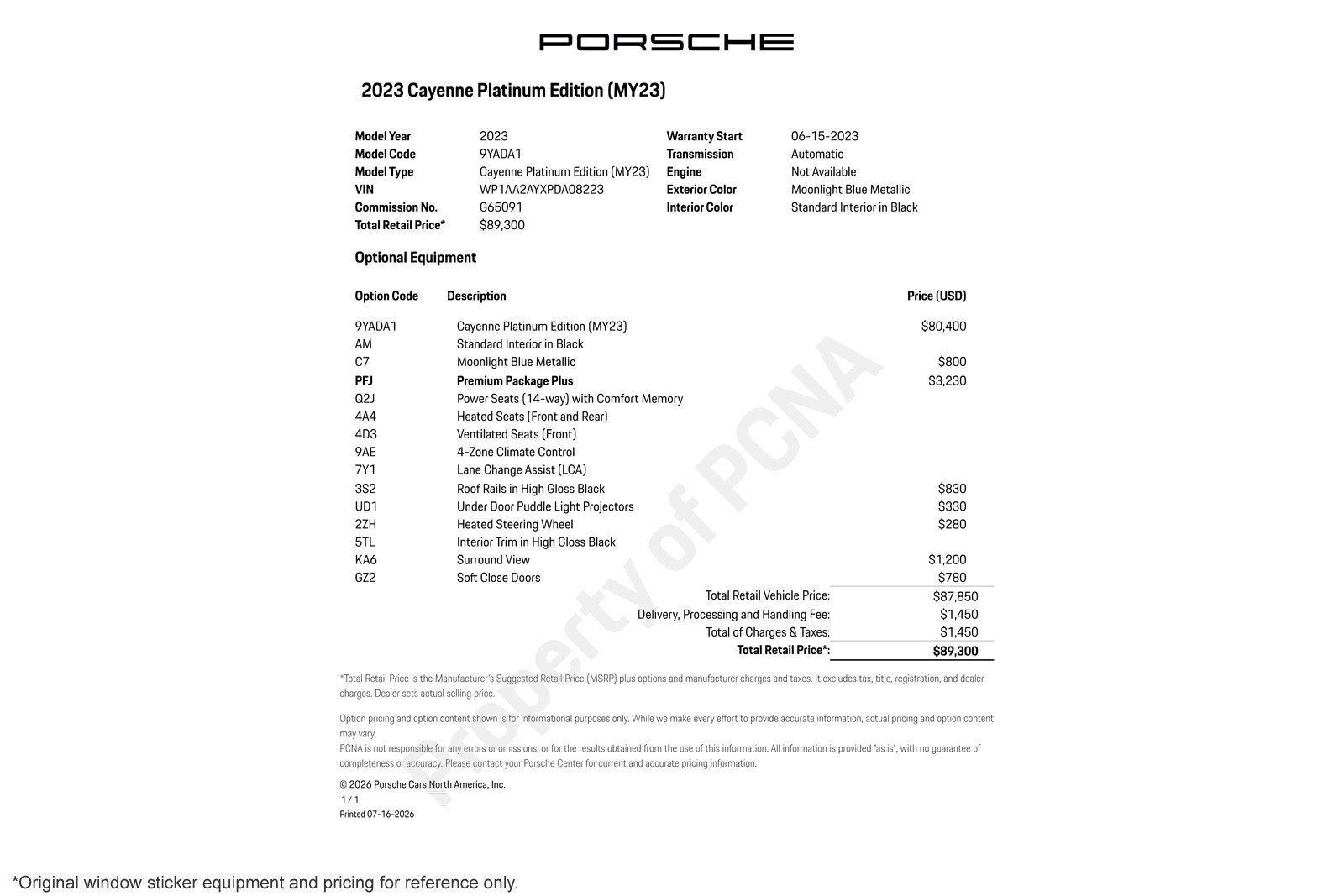 Used 2023 Moonlight Blue Metallic Porsche Platinum Edition image 2