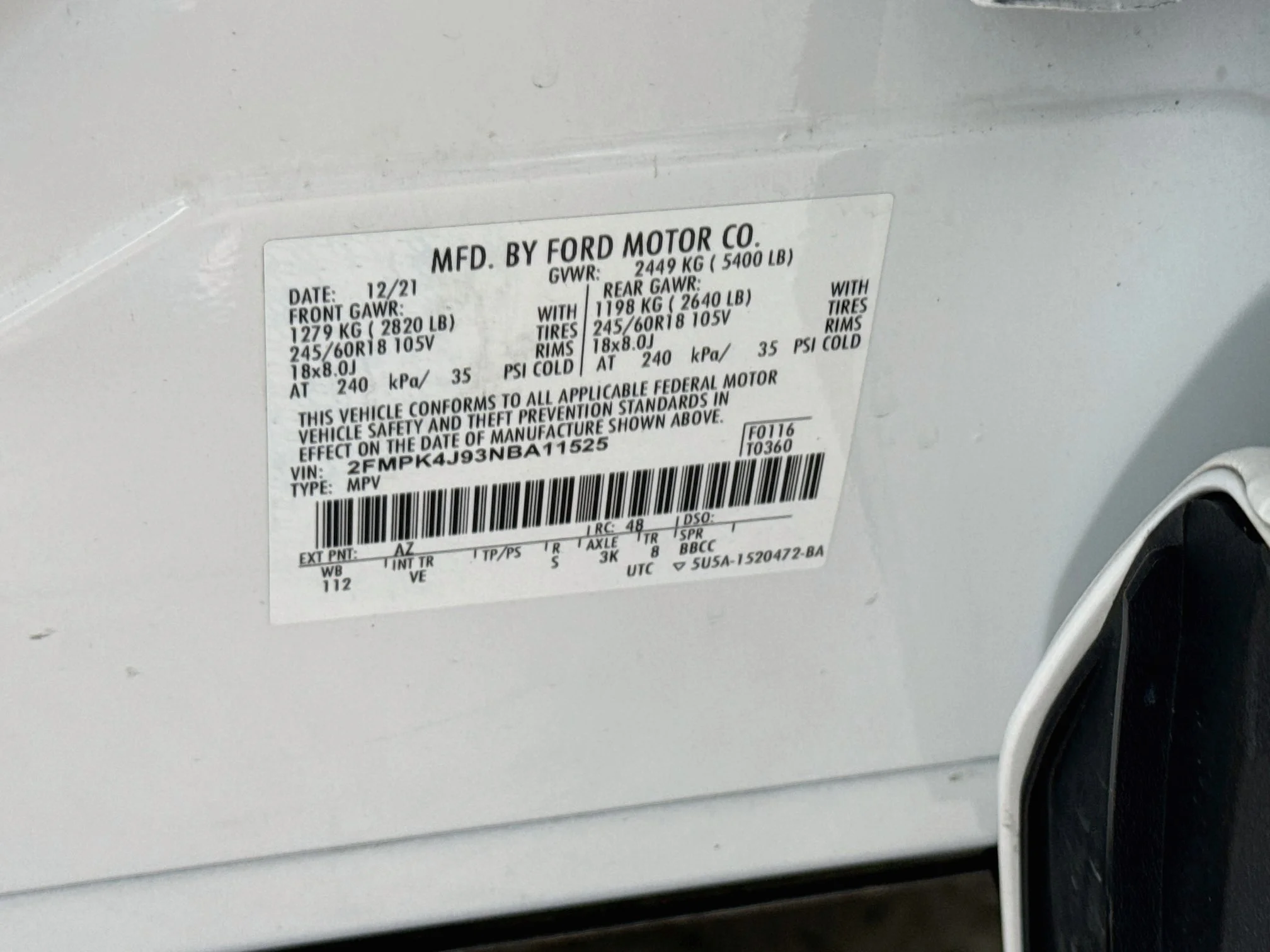 Used 2022 Star White Metallic Tri-Coat Ford SEL image 31