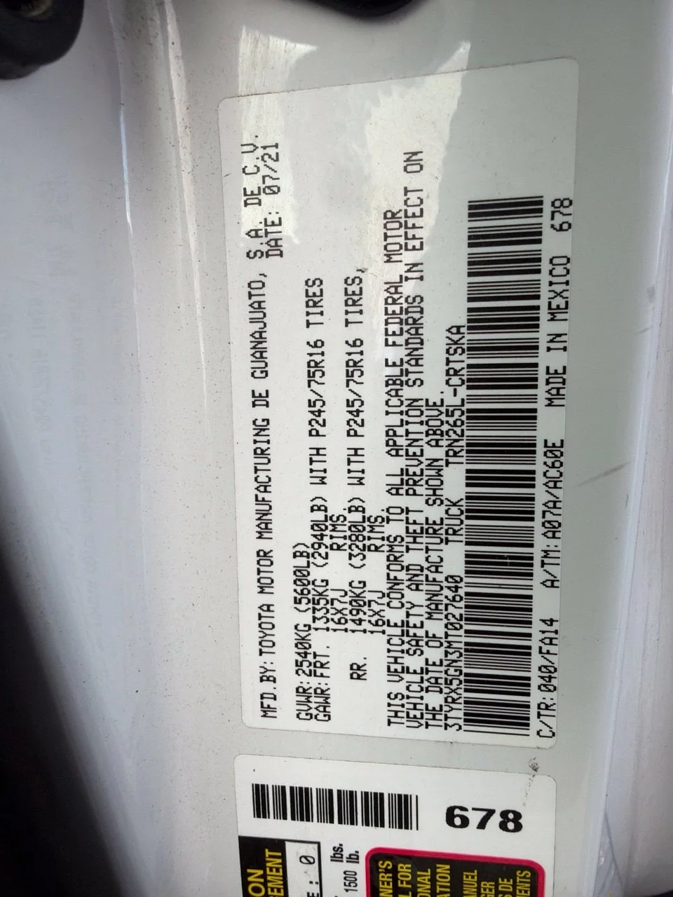 Used 2021 Super White Toyota SR image 8
