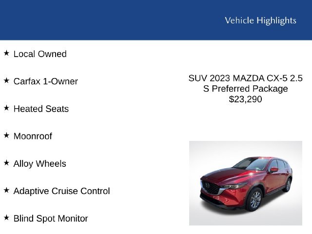 Certified Used 2023 Soul Red Crystal Metallic Mazda 2.5 S Preferred Package image 2