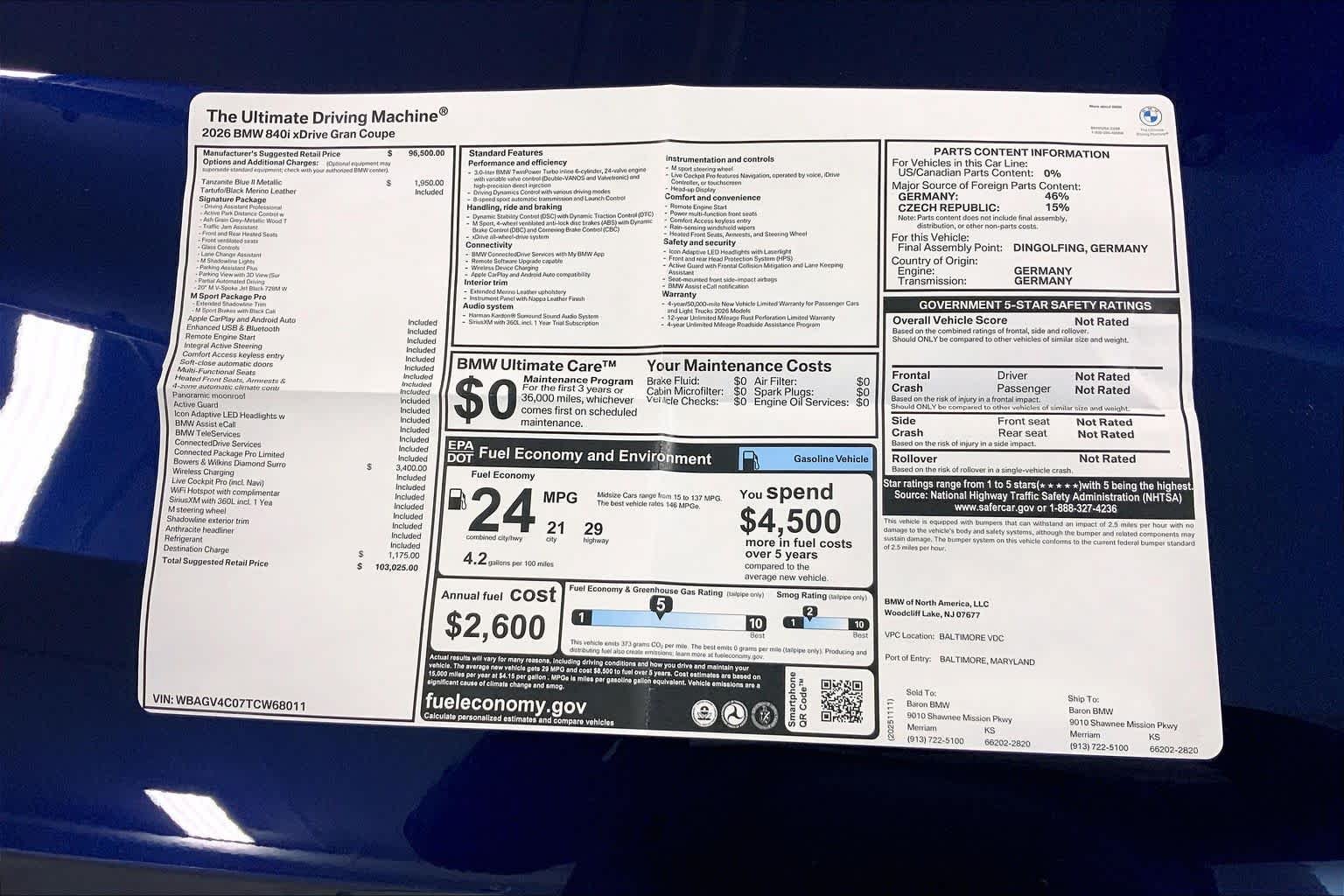New 2026 Tanzanite Blue II Metallic BMW 840i image 22