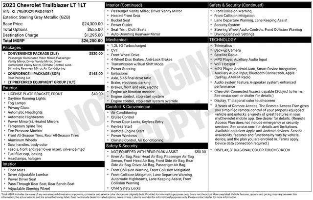 Certified Used 2023 STERLING GRAY METALLIC Chevrolet LT image 34