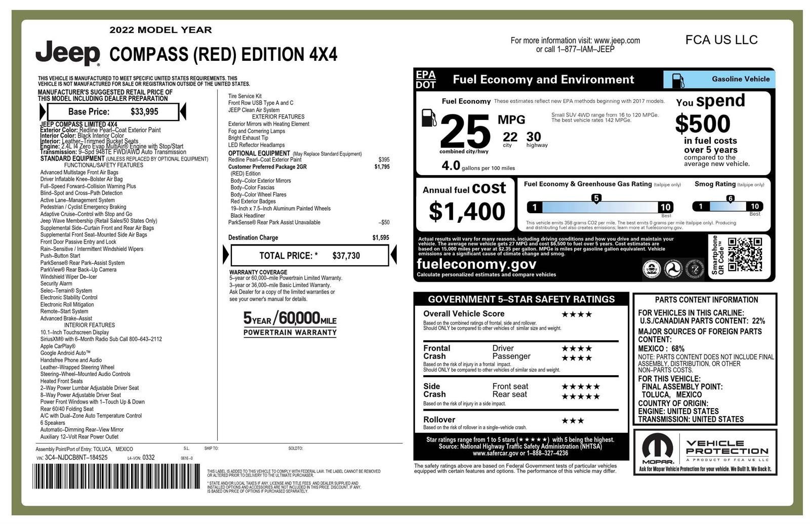 Used 2022 Redline Pearlcoat Jeep (RED) Edition image 3