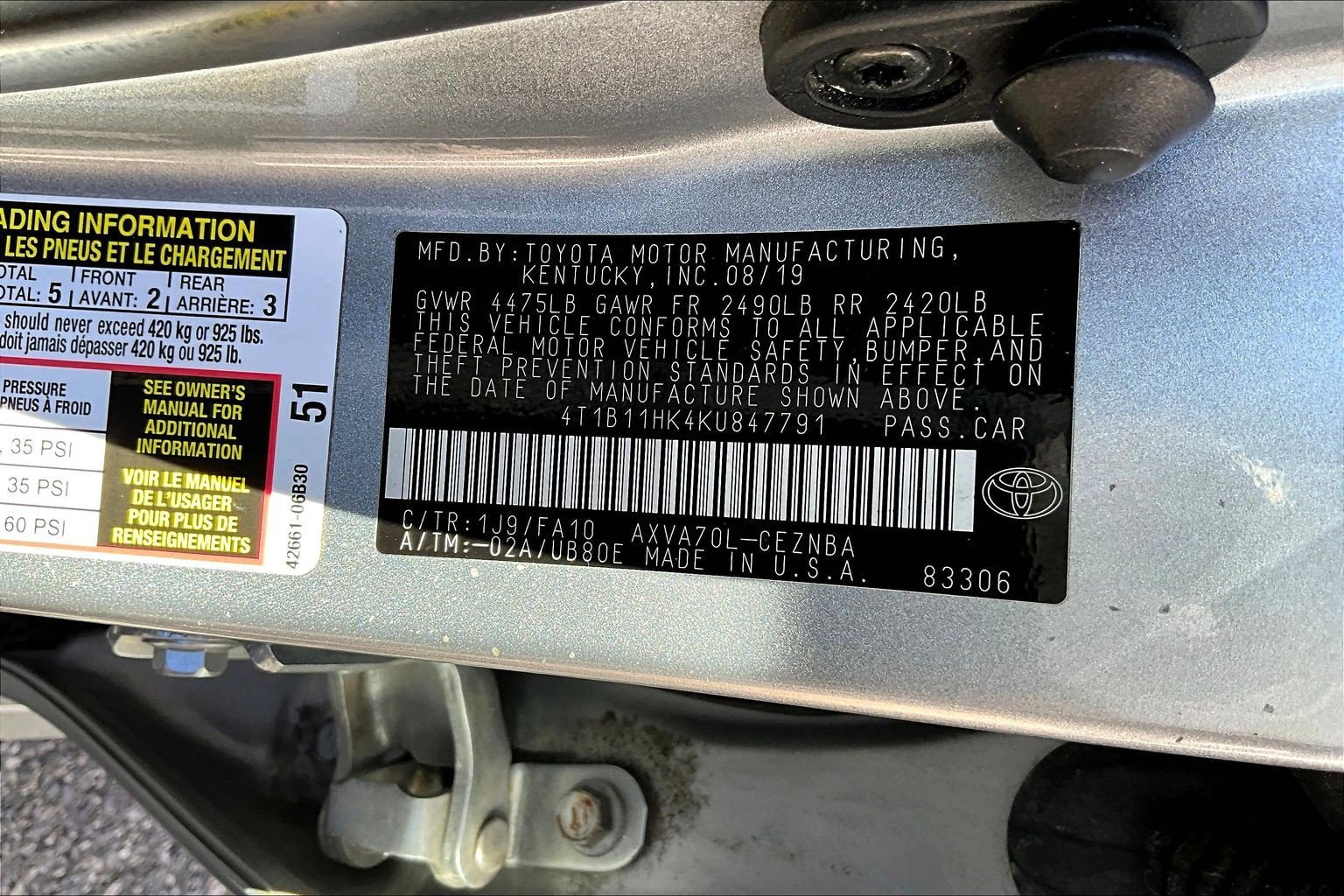 Used 2019 Silver Toyota LE image 14