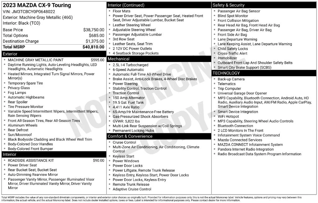 Used 2023 Gray Mazda Touring image 2