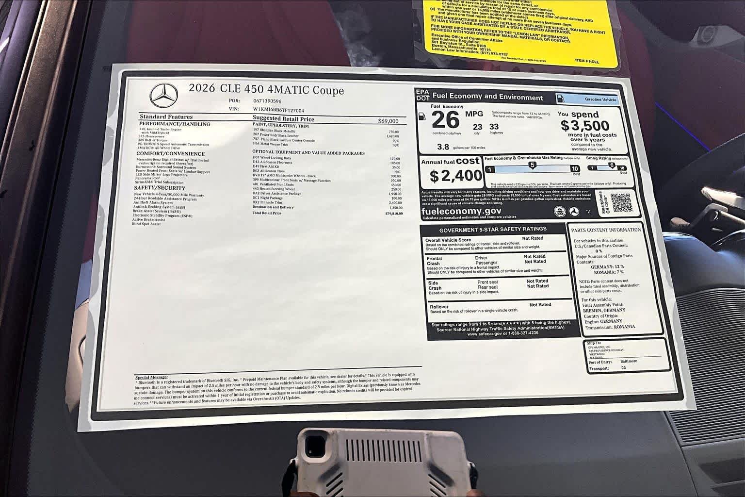 New 2026 Obsidian Black Metallic Mercedes-Benz CLE 450 image 18